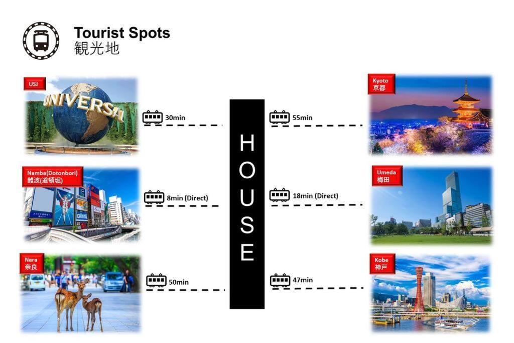 Open Sale-Full Renovation-Stations 4 Min-Usj& Namba Nearby Villa Osaka Bagian luar foto